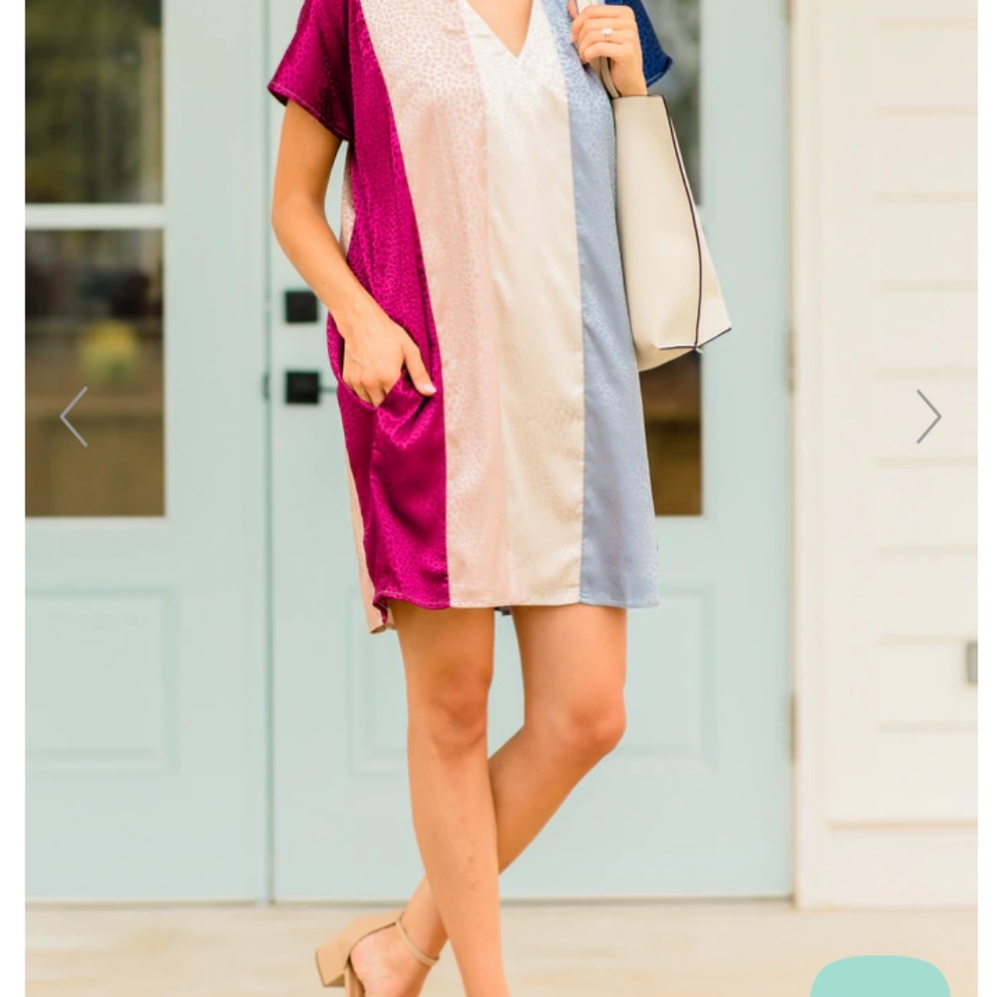 Satin colorblock Seafoam dress size Large